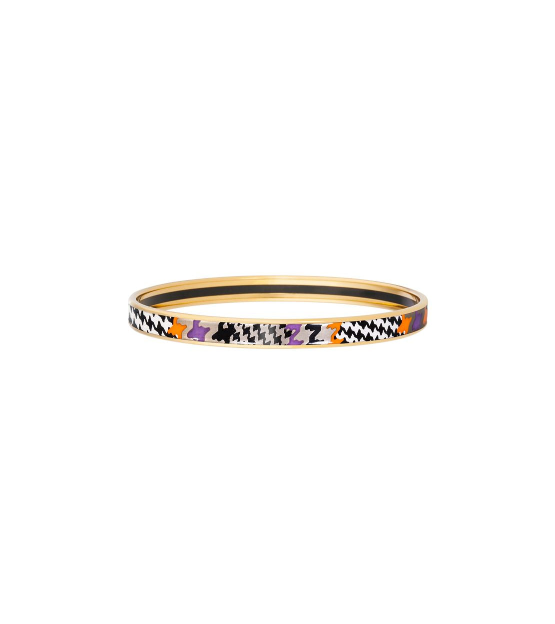 Bracelet Ultra en émail et décoré à l'or - Noir & blanc & rose