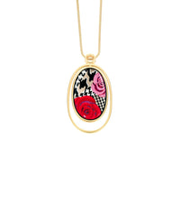 Collier Waterdrop en émail et décoré à l'or - Noir & blanc & rouge