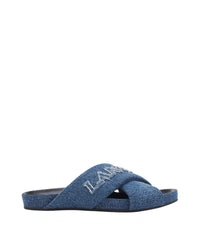 Sandales croisées denim - Bleu Jean