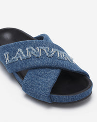 Sandales croisées denim - Bleu Jean