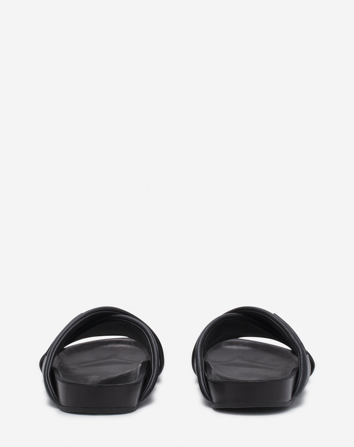 Sandales croisées en cuir - Noir