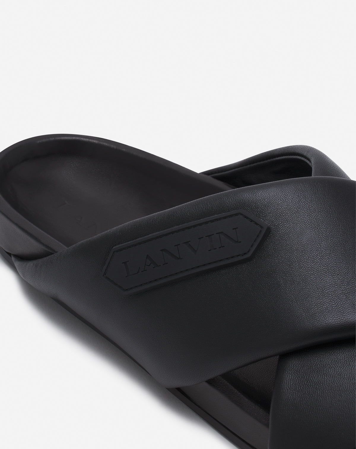 Sandales croisées en cuir - Noir
