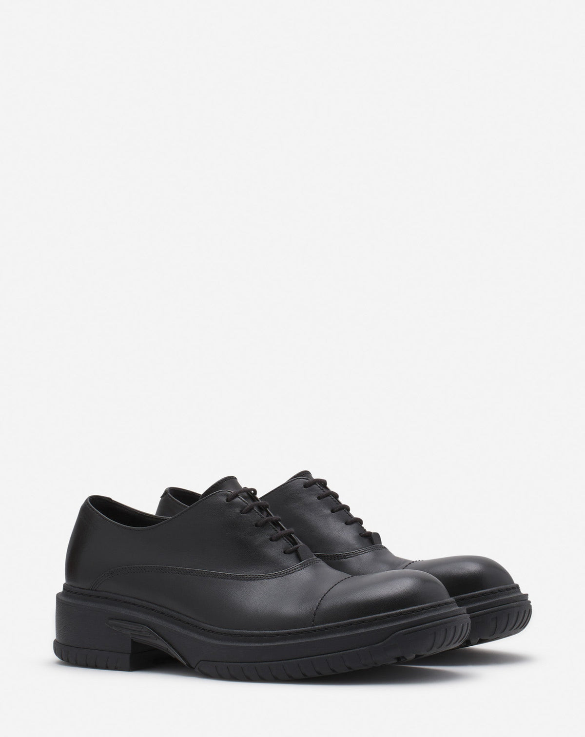 ZZNO STOCK NOIR/ANTHRACITE RICHELIEU AVEC SEMELLE EN CAOUTCHOUC
