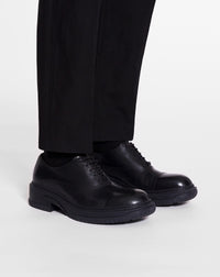 ZZNO STOCK NOIR/ANTHRACITE RICHELIEU AVEC SEMELLE EN CAOUTCHOUC