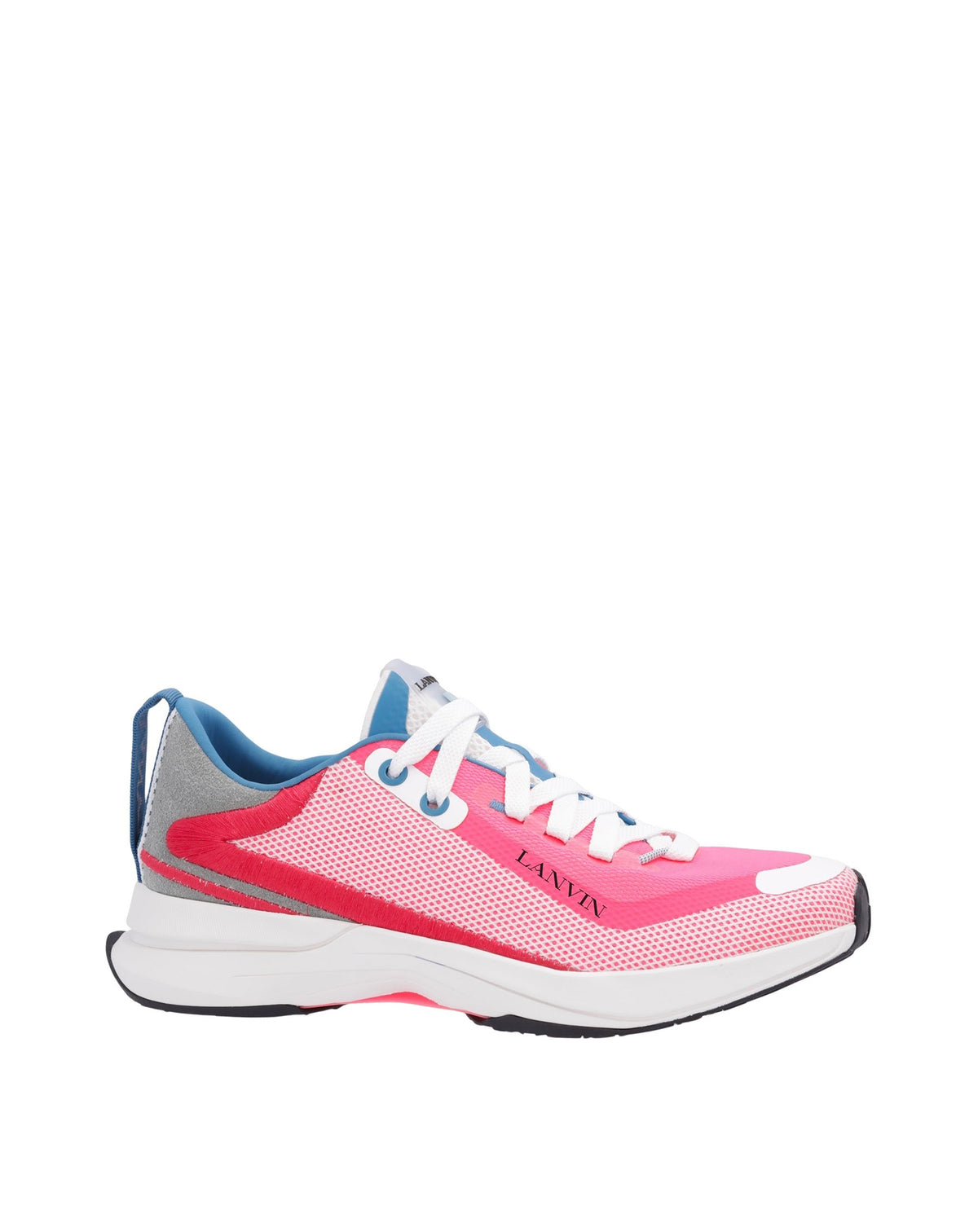 Baskets runner Lanvin en tissu - Blanc Optique & Rouge