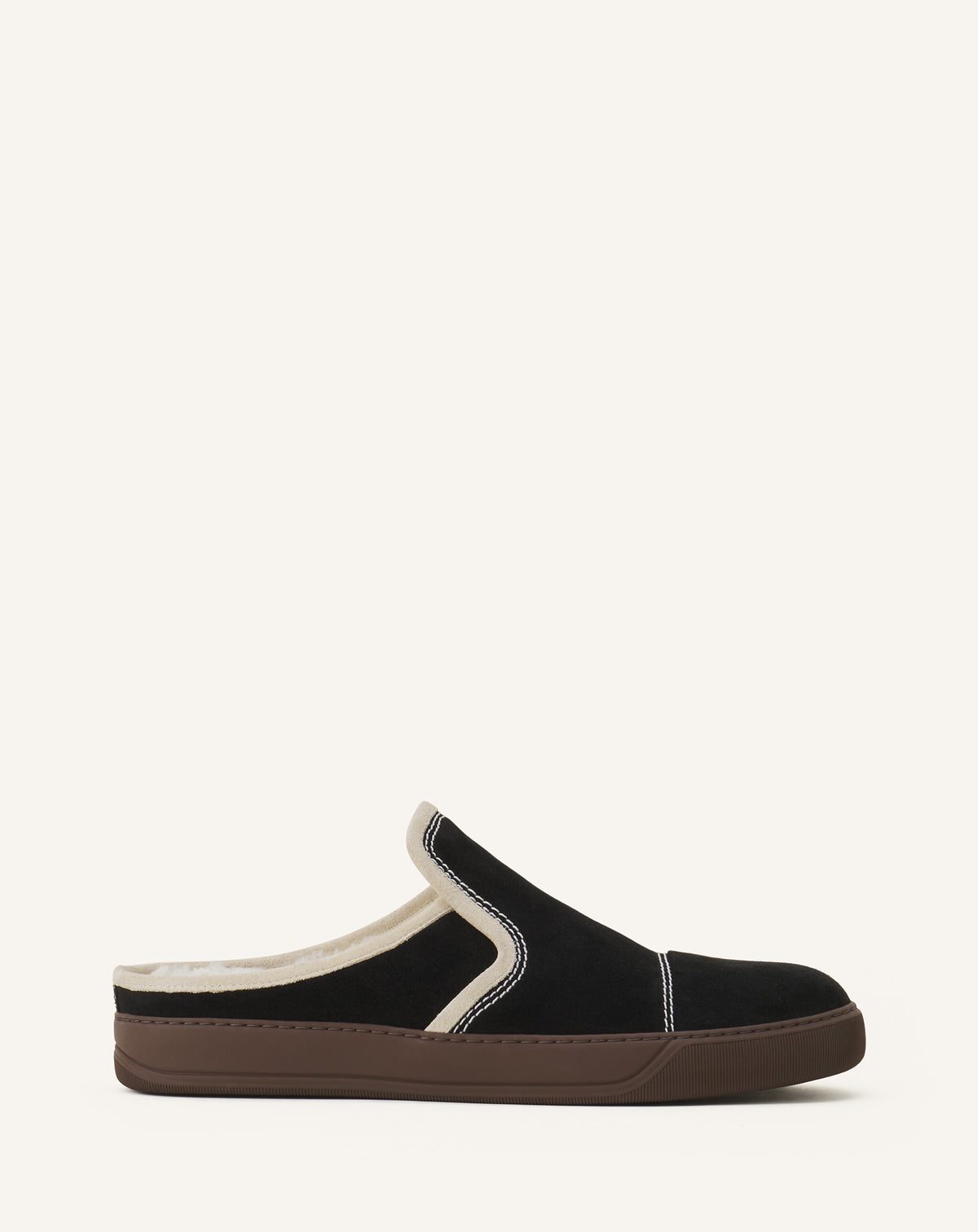 Dbb1 en mule en shearling - Noir & blanc cassé