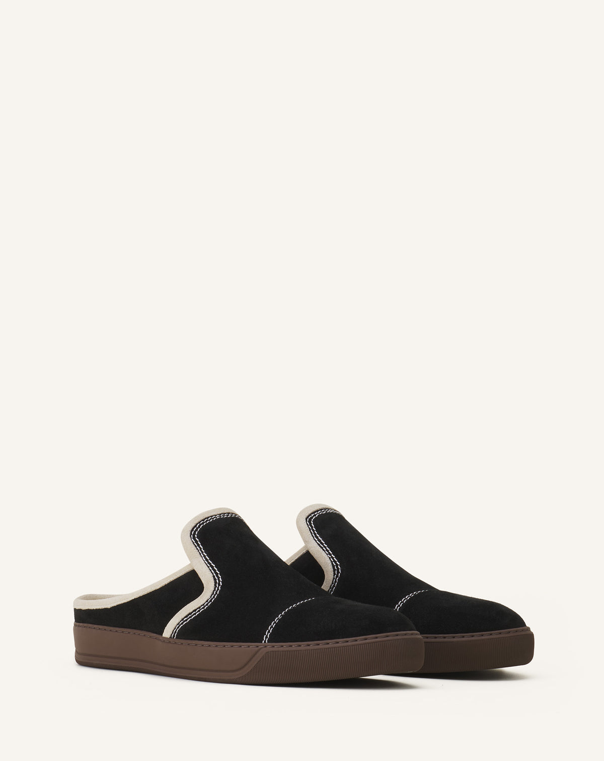 Dbb1 en mule en shearling - Noir & blanc cassé