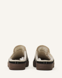 Dbb1 en mule en shearling - Noir & blanc cassé