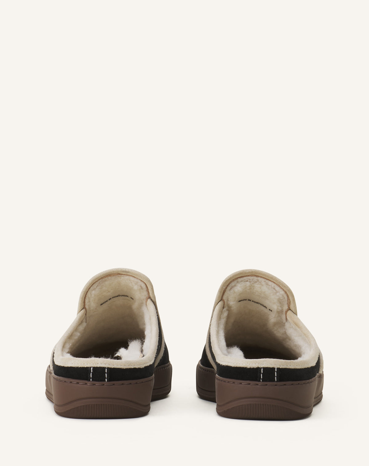 Dbb1 en mule en shearling - Noir & blanc cassé