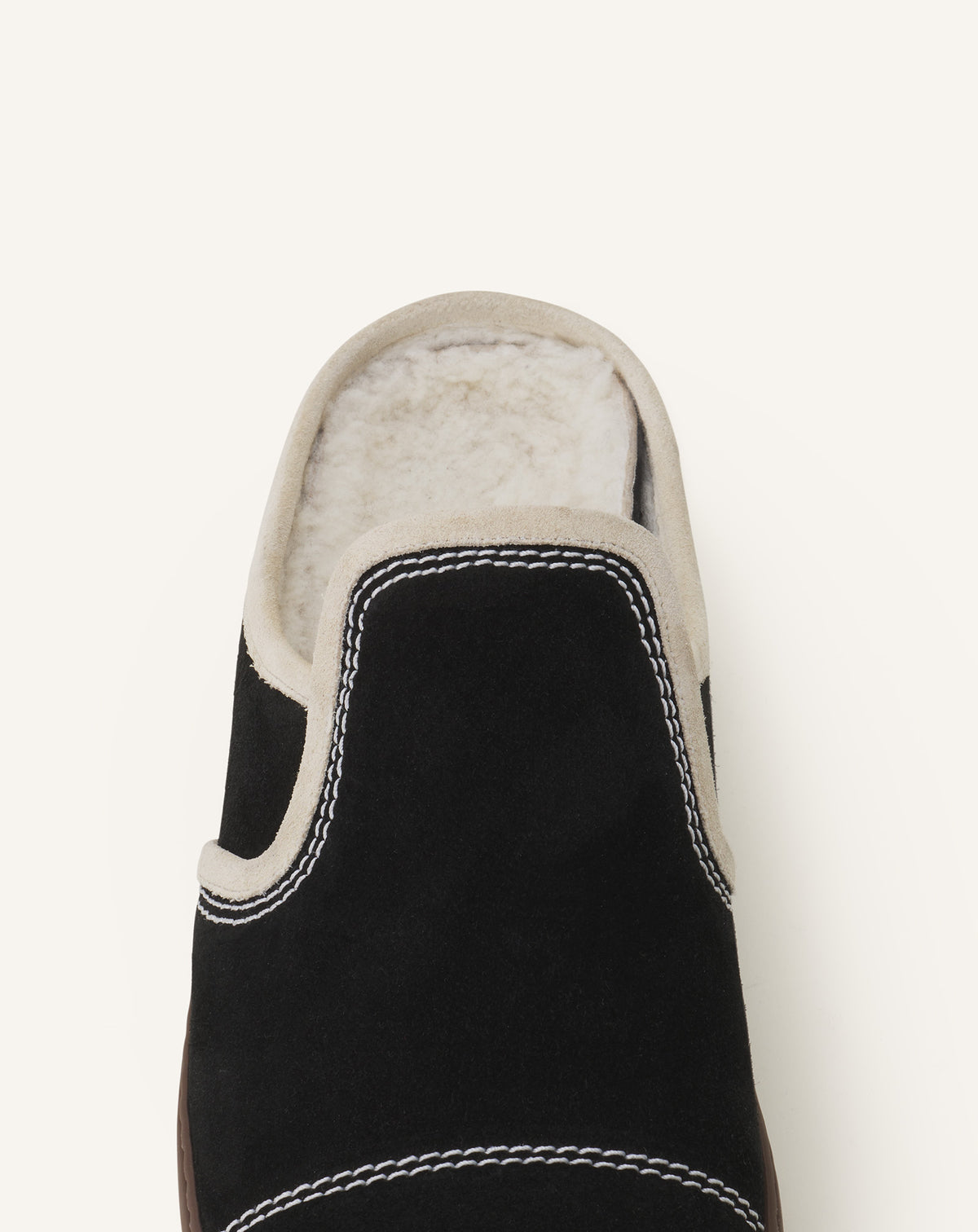 Dbb1 en mule en shearling - Noir & blanc cassé