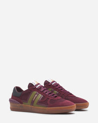 Baskets Clay semelle translucide en cuir - Bordeaux & Vert