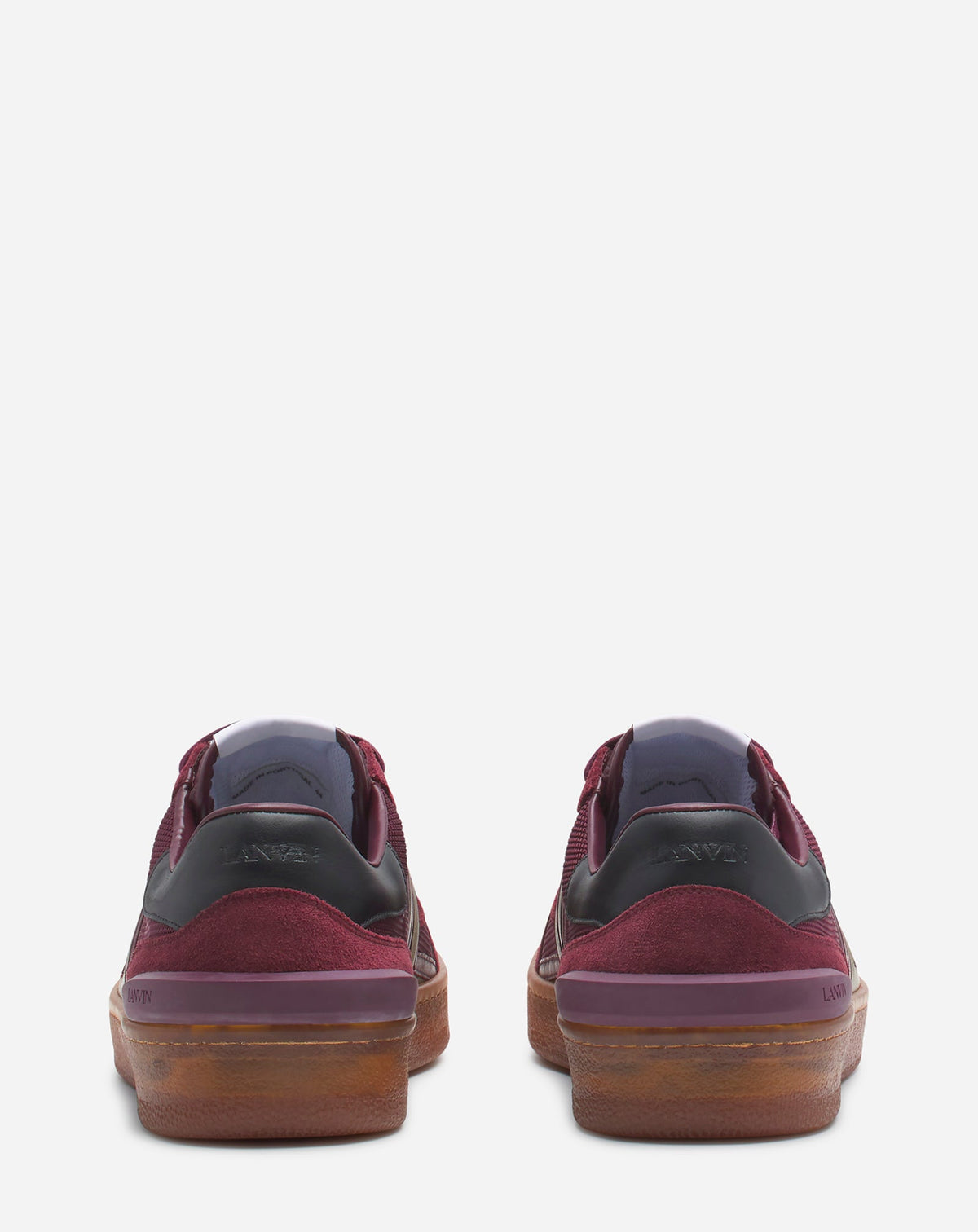 Baskets Clay semelle translucide en cuir - Bordeaux & Vert
