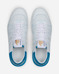 Baskets basses Clay en cuir - Blanc & Bleu