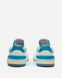 Baskets basses Clay en cuir - Blanc & Bleu
