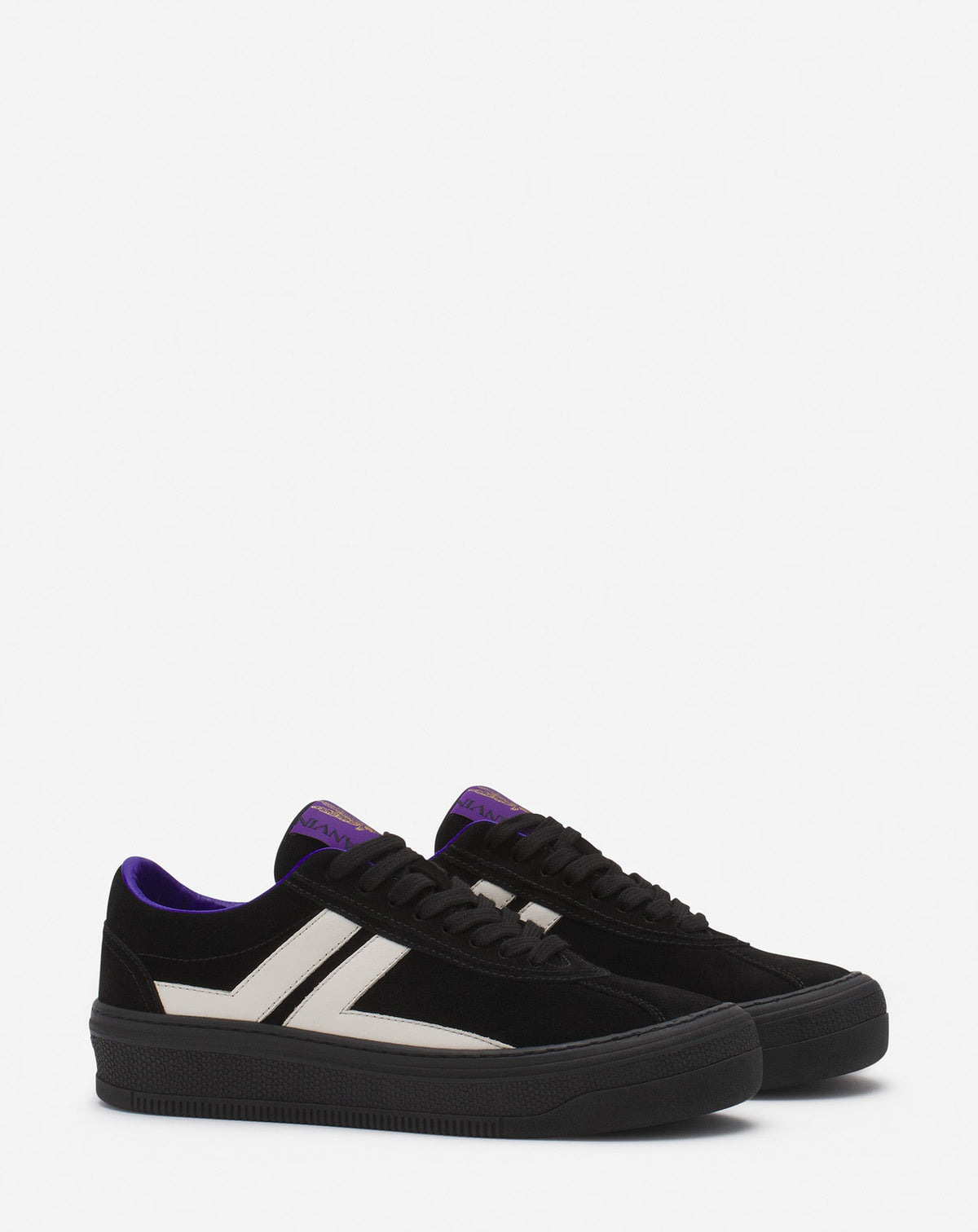Baskets Lanvin Cash x Future en cuir - Noir & Blanc Cassé