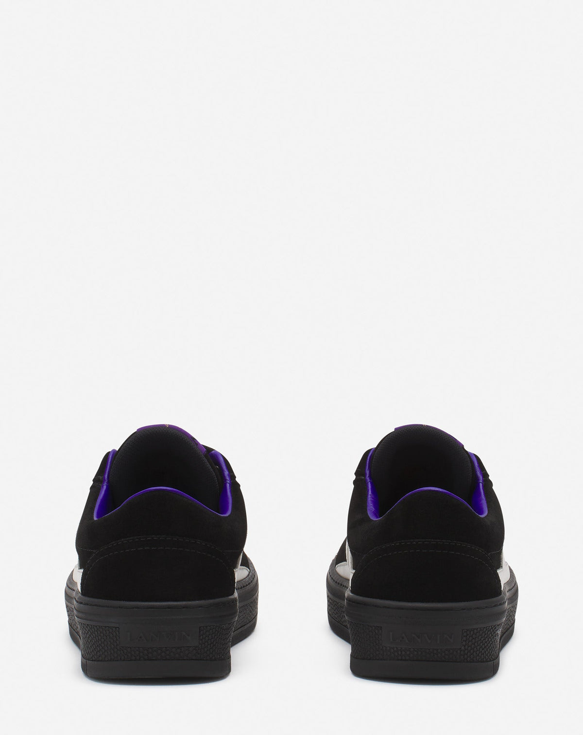Baskets Lanvin Cash x Future en cuir - Noir & Blanc Cassé