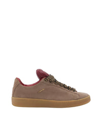 Baskets Curb lite en cuir - Taupe & Rouge