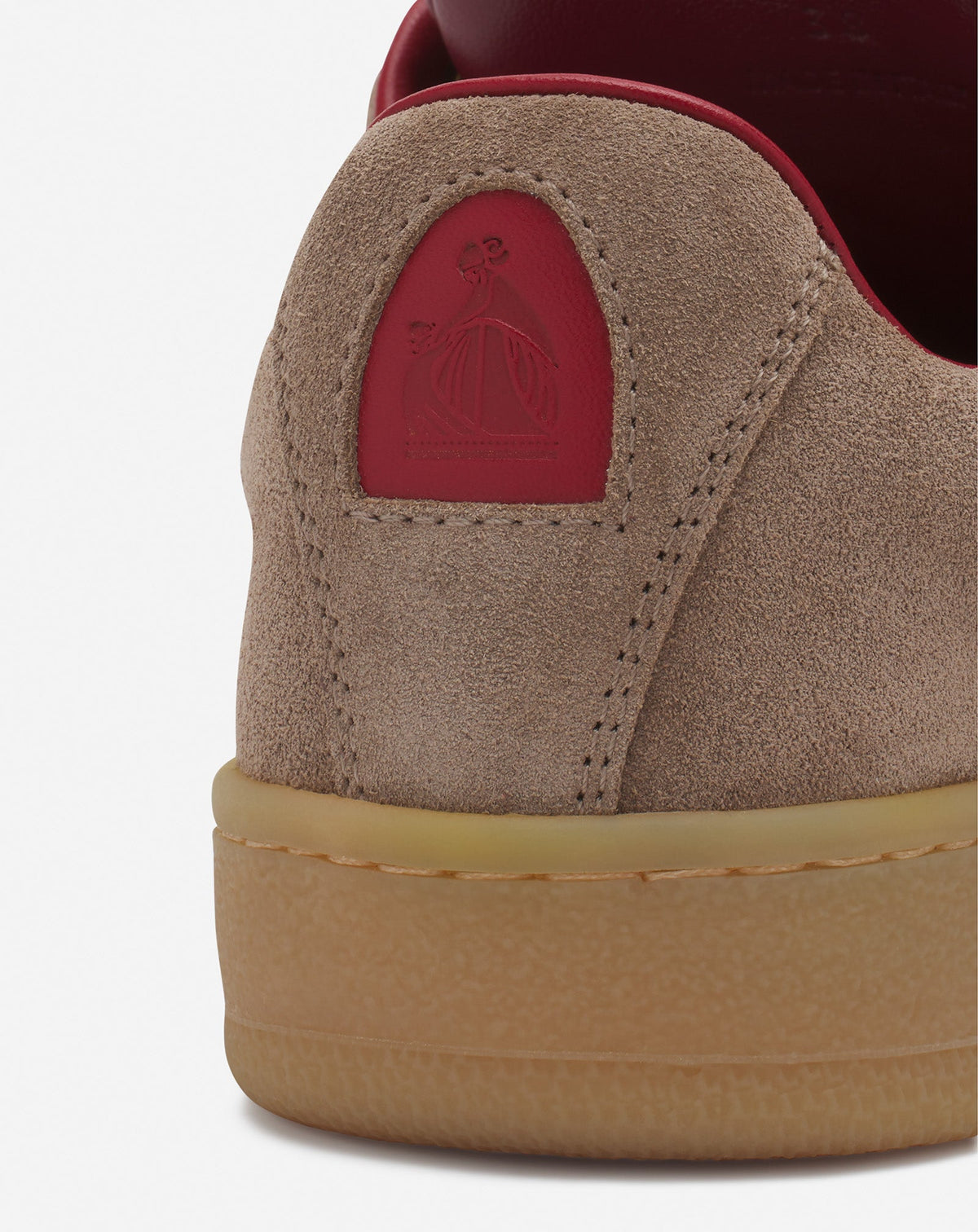 Baskets Curb lite en cuir - Taupe & Rouge