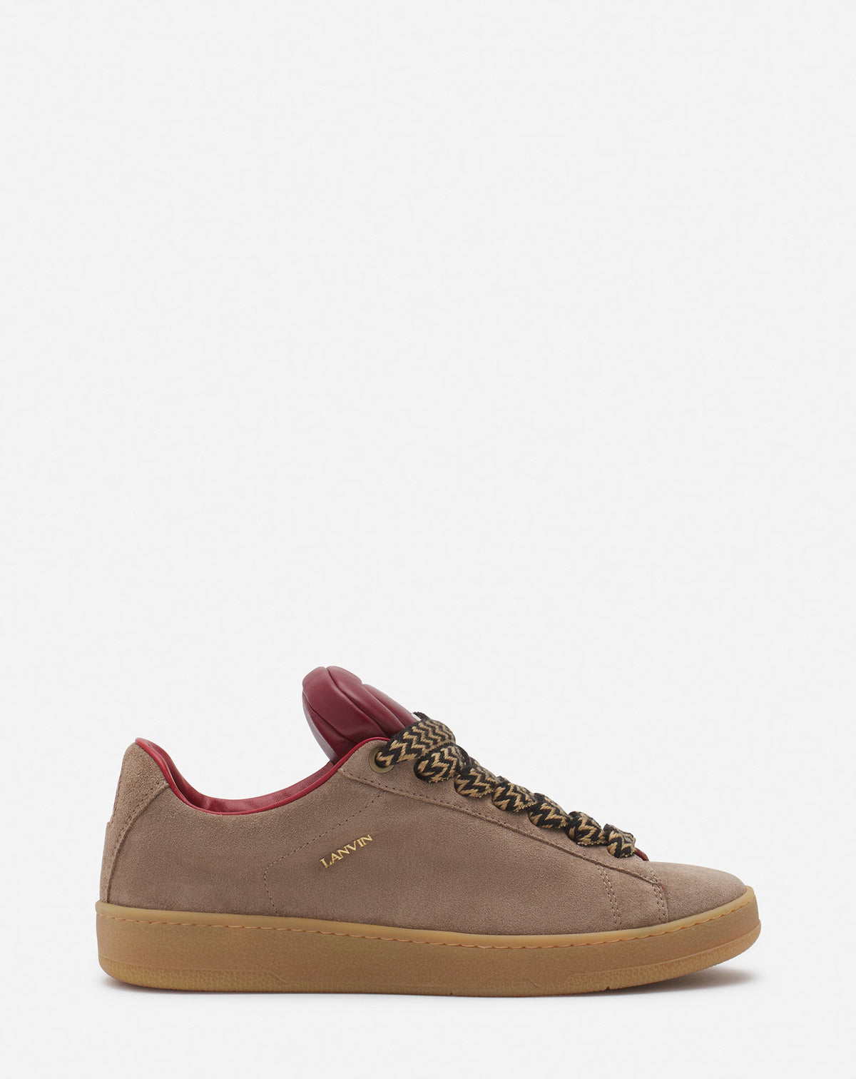 Baskets Curb lite en cuir - Taupe & Rouge