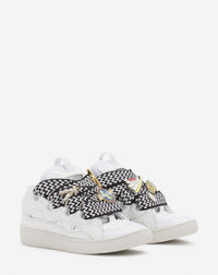 ZZNO STOCK BLANC/NOIR CURB SNEAKER ET SET PINS