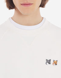 Sweatshirt with double fox patch - Ecru