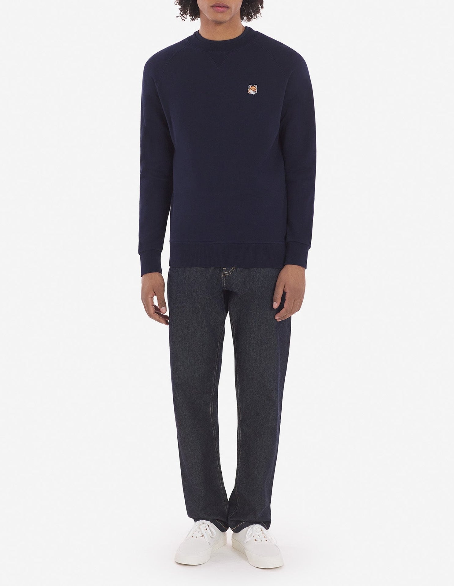 Pull à manches longues en laine - Navy