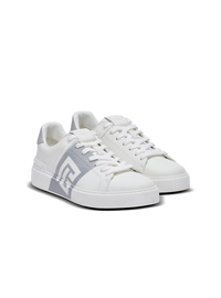 Baskets b-court en cuir de veau - Gris & Blanc