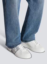 Baskets b-court en cuir de veau - Gris & Blanc