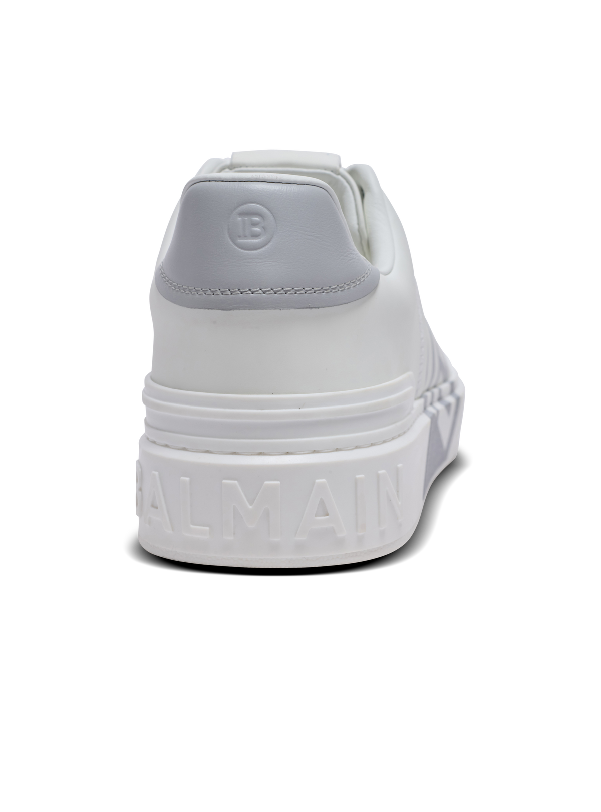 Baskets b-court en cuir de veau - Gris & Blanc