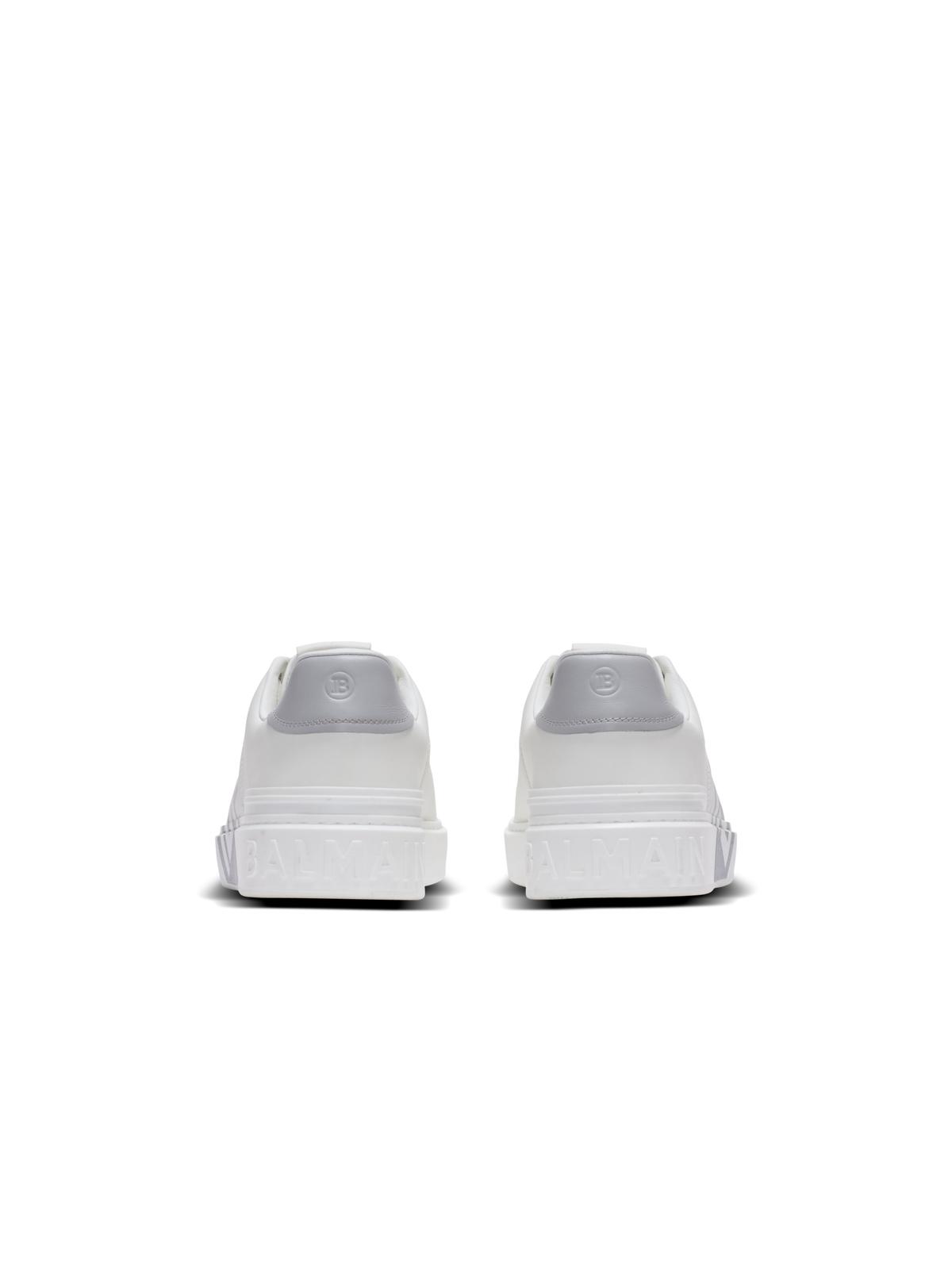 Baskets b-court en cuir de veau - Gris & Blanc