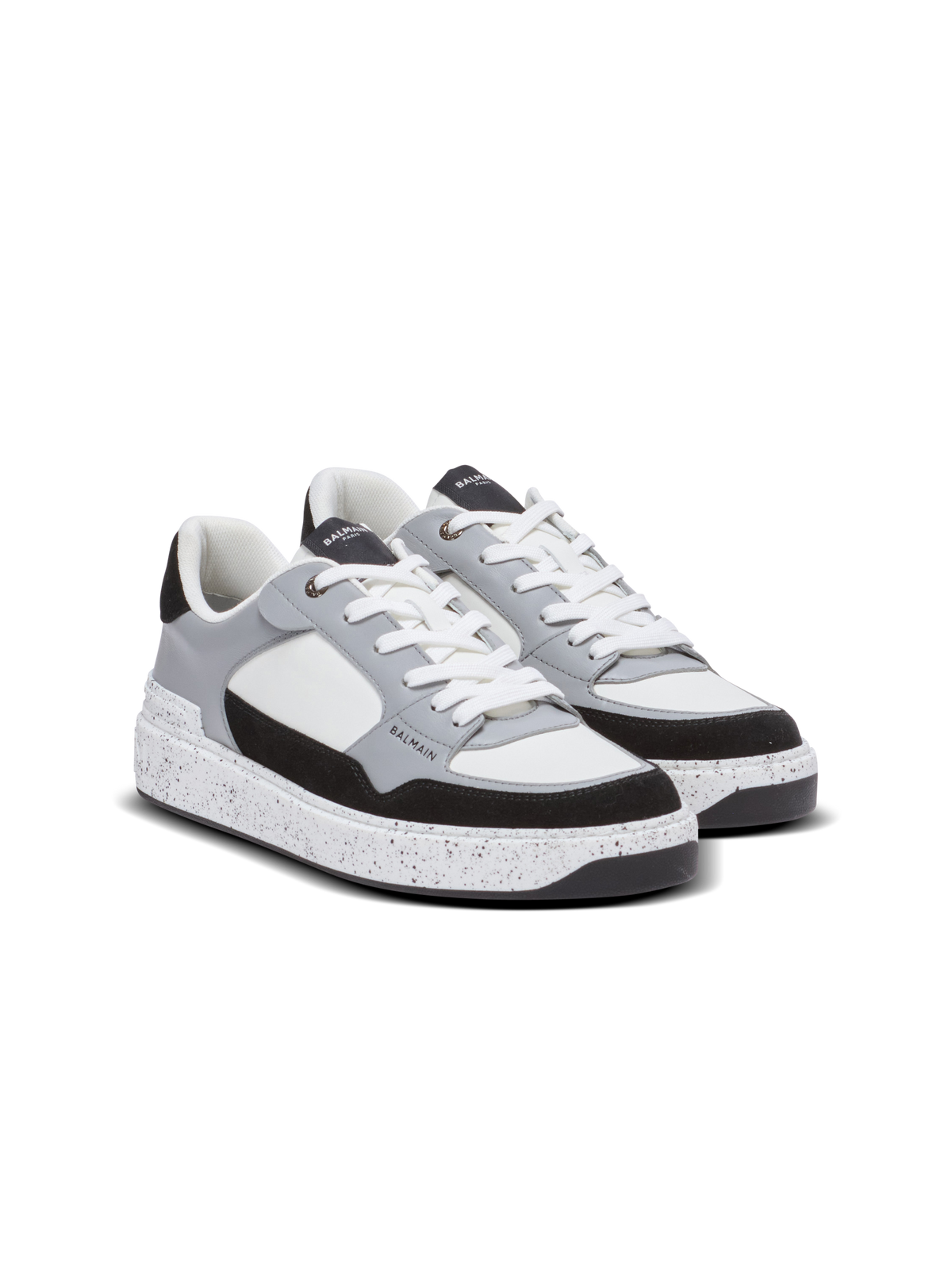 B-court en daim et cuir - Noir & Gris
