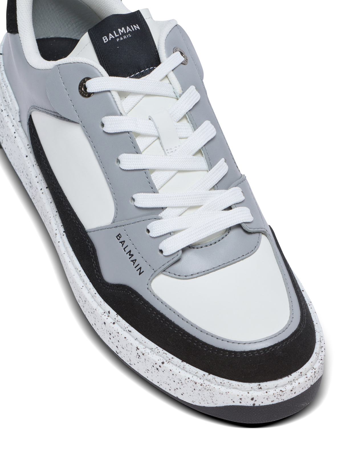 B-court en daim et cuir - Noir & Gris