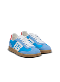 Baskets balmain swan en cuir, cuir suédé et nylon - Bleu