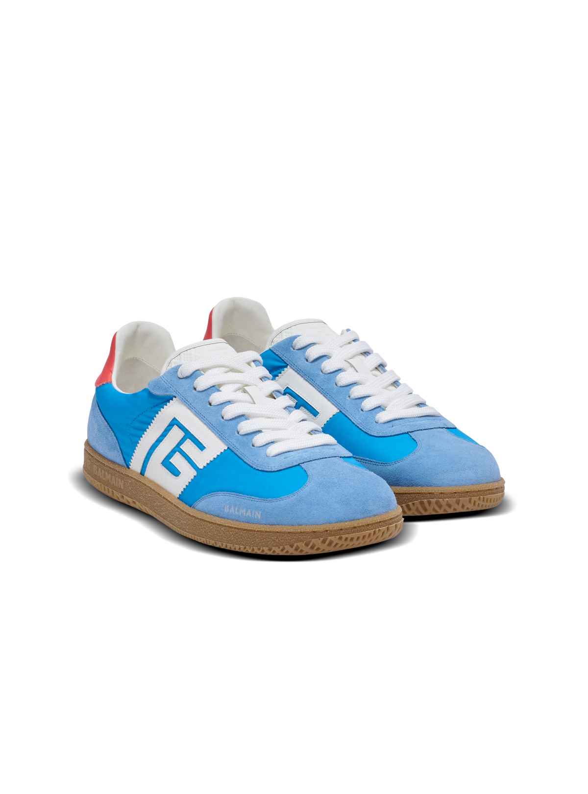 Baskets balmain swan en cuir, cuir suédé et nylon - Bleu