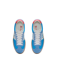Baskets balmain swan en cuir, cuir suédé et nylon - Bleu