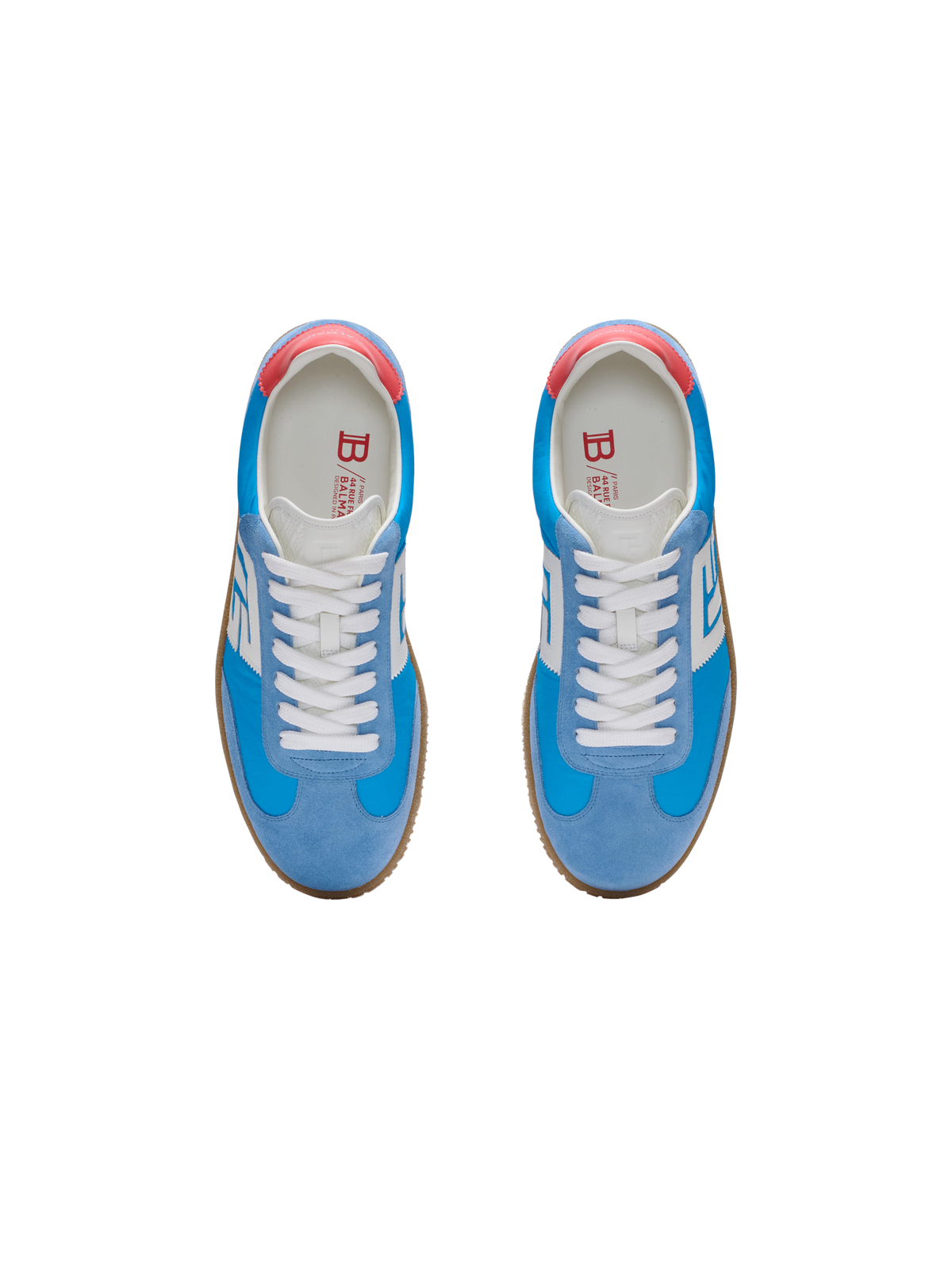 Baskets balmain swan en cuir, cuir suédé et nylon - Bleu