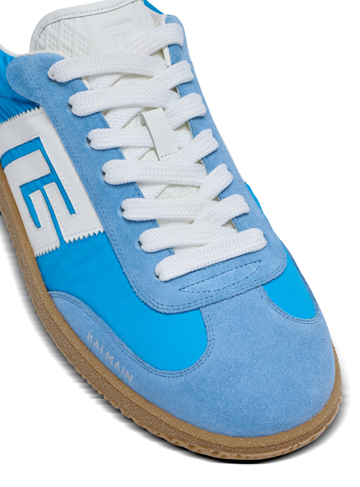 Baskets balmain swan en cuir, cuir suédé et nylon - Bleu