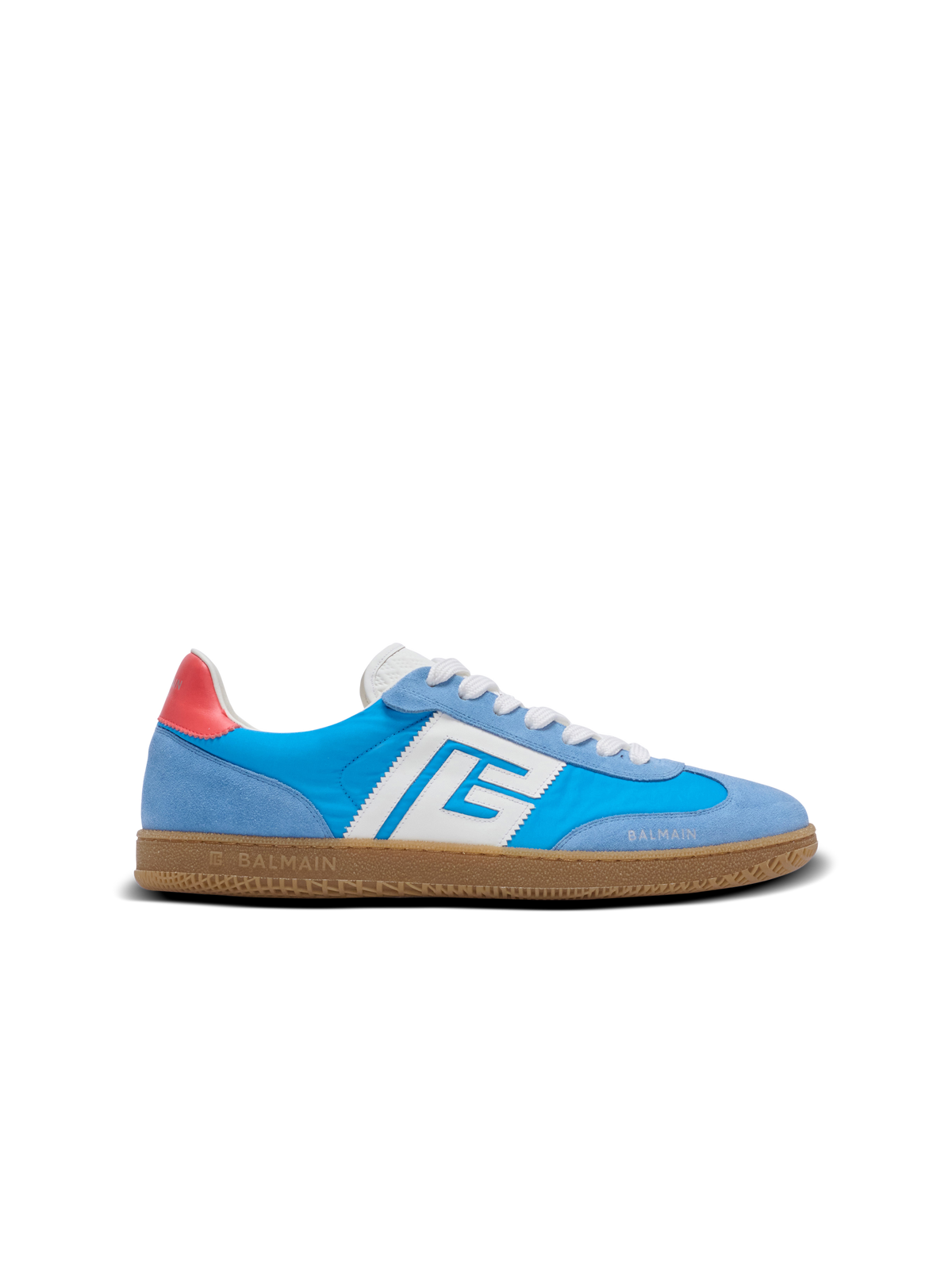 Baskets balmain swan en cuir, cuir suédé et nylon - Bleu