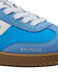Baskets balmain swan en cuir, cuir suédé et nylon - Bleu