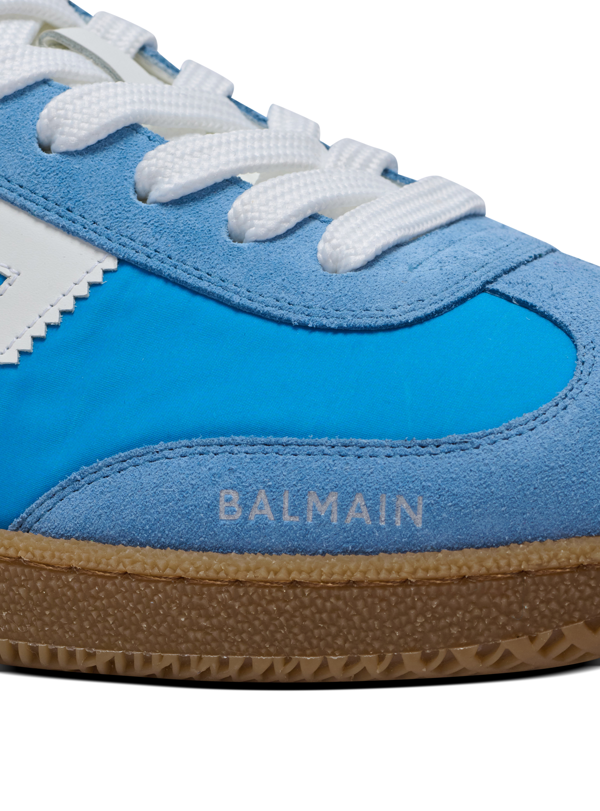 Baskets balmain swan en cuir, cuir suédé et nylon - Bleu