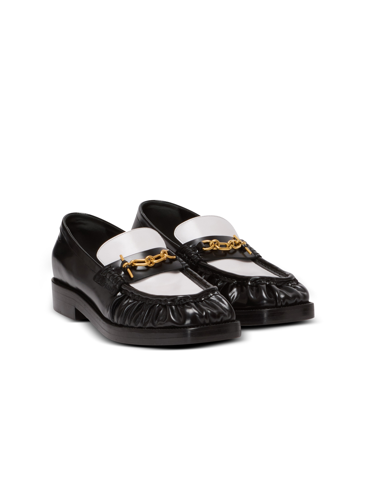 Mocassins sync en cuir glacé - Noir & Blanc
