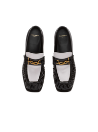 Mocassins sync en cuir glacé - Noir & Blanc