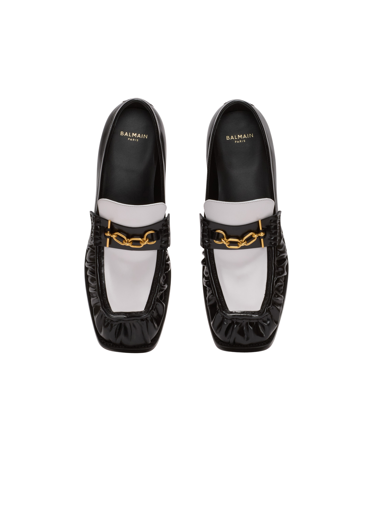 Mocassins sync en cuir glacé - Noir & Blanc