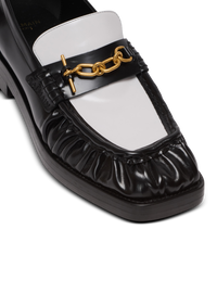Mocassins sync en cuir glacé - Noir & Blanc
