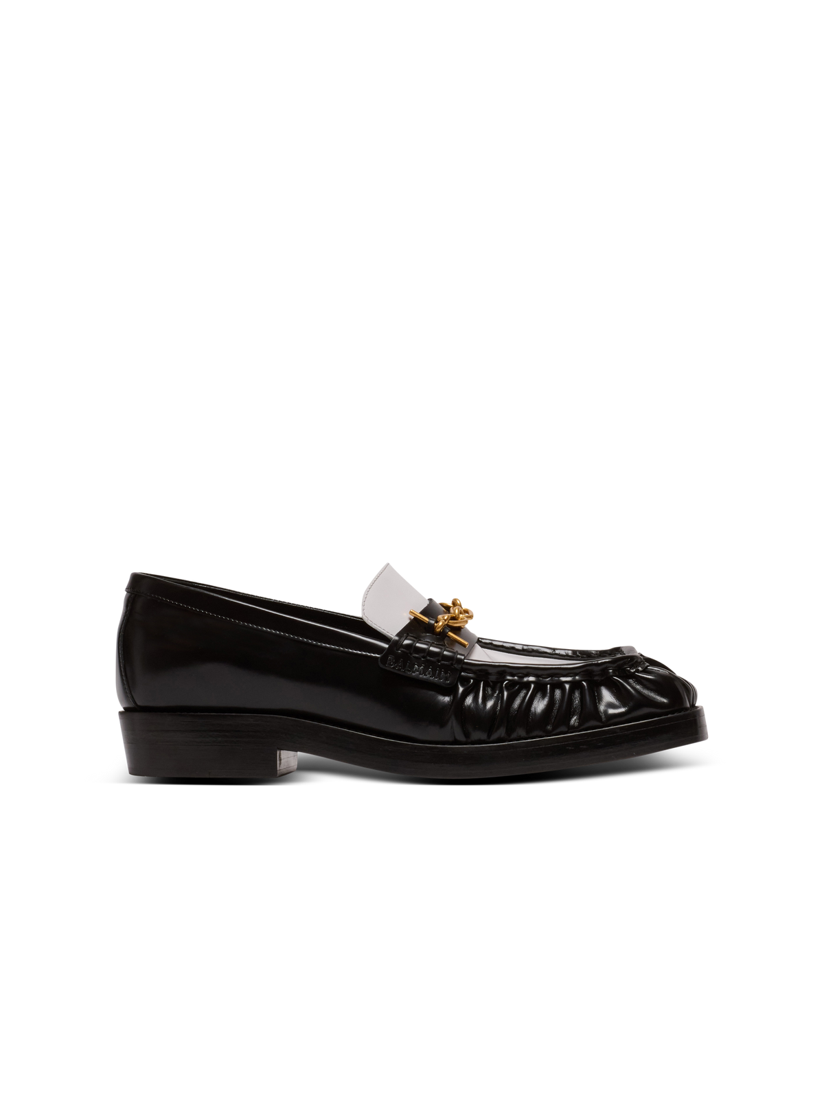 Mocassins sync en cuir glacé - Noir & Blanc