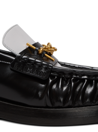 Mocassins sync en cuir glacé - Noir & Blanc