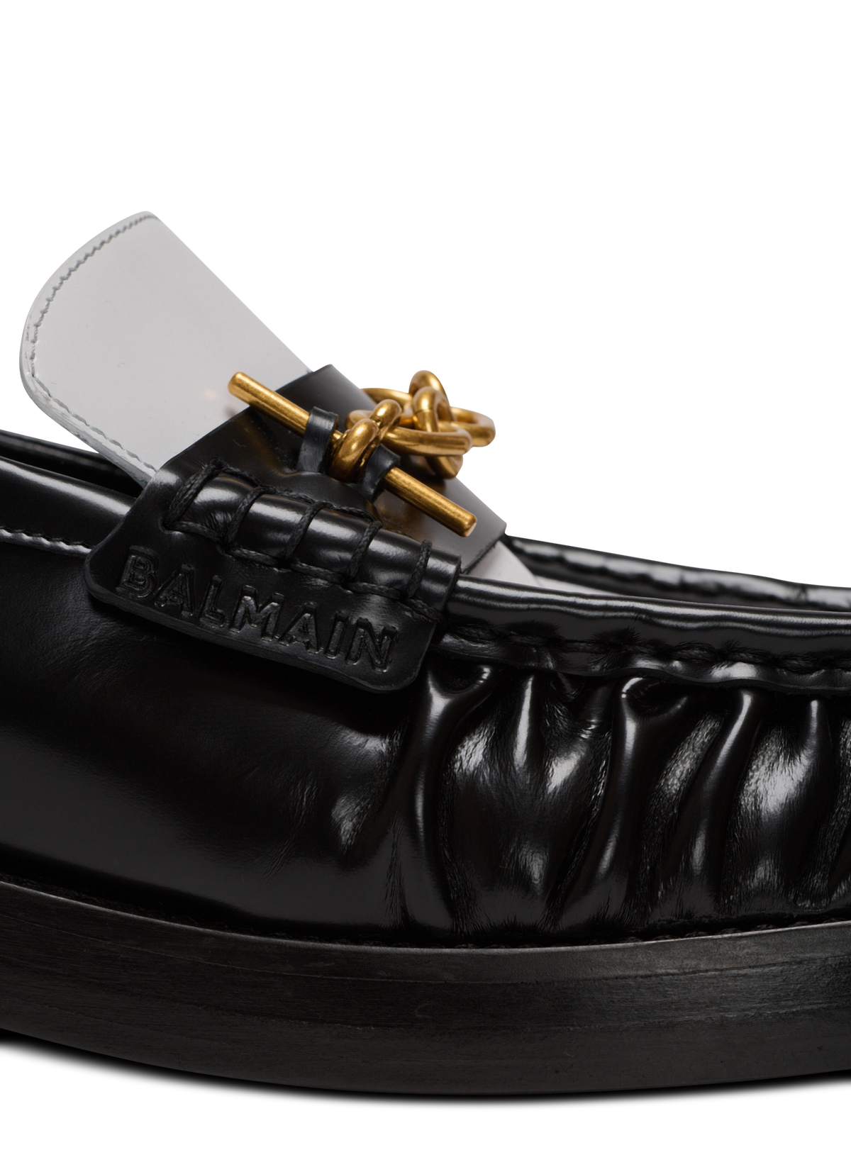 Mocassins sync en cuir glacé - Noir & Blanc