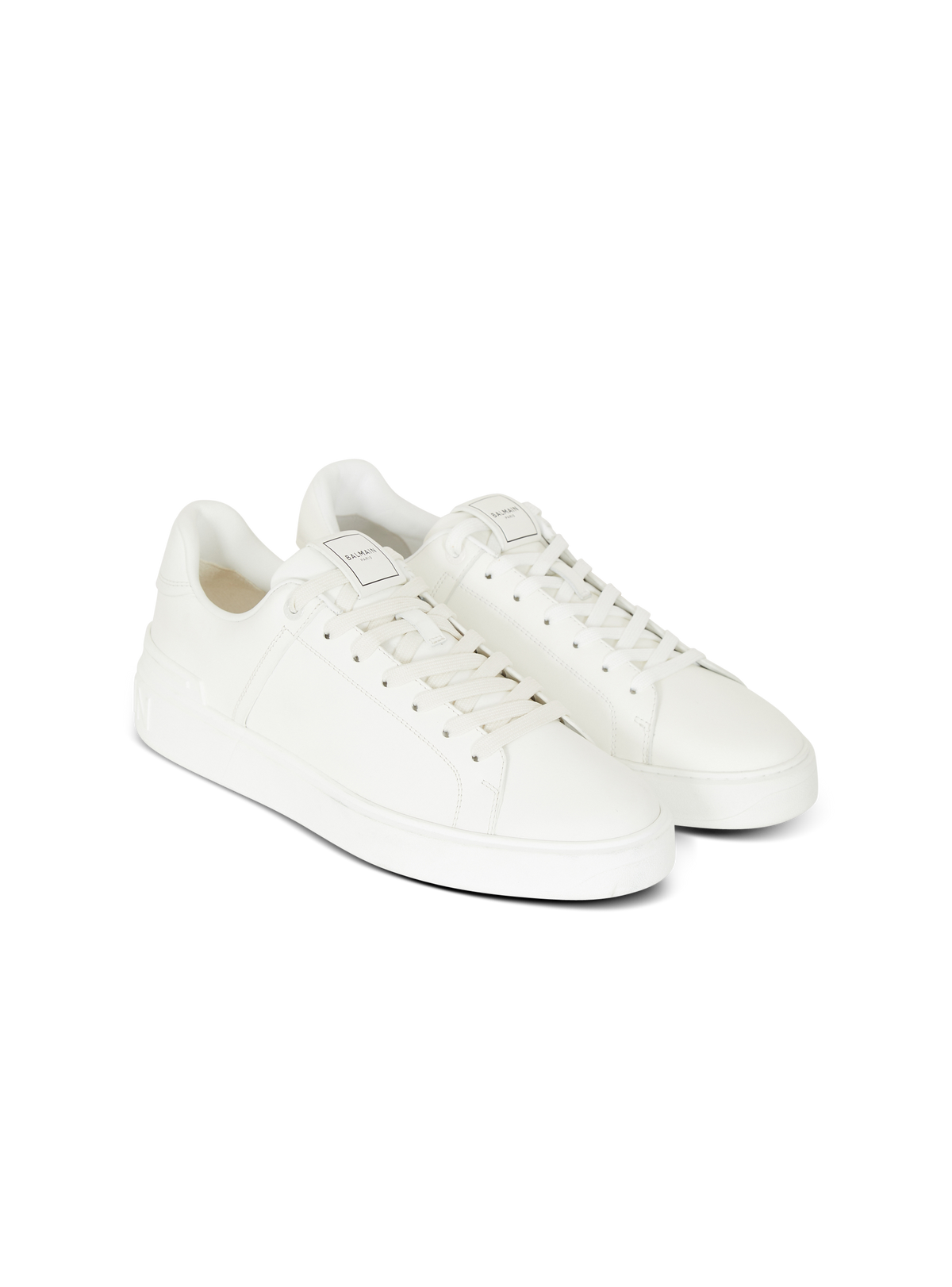 Baskets b-court en cuir de veau - Blanc