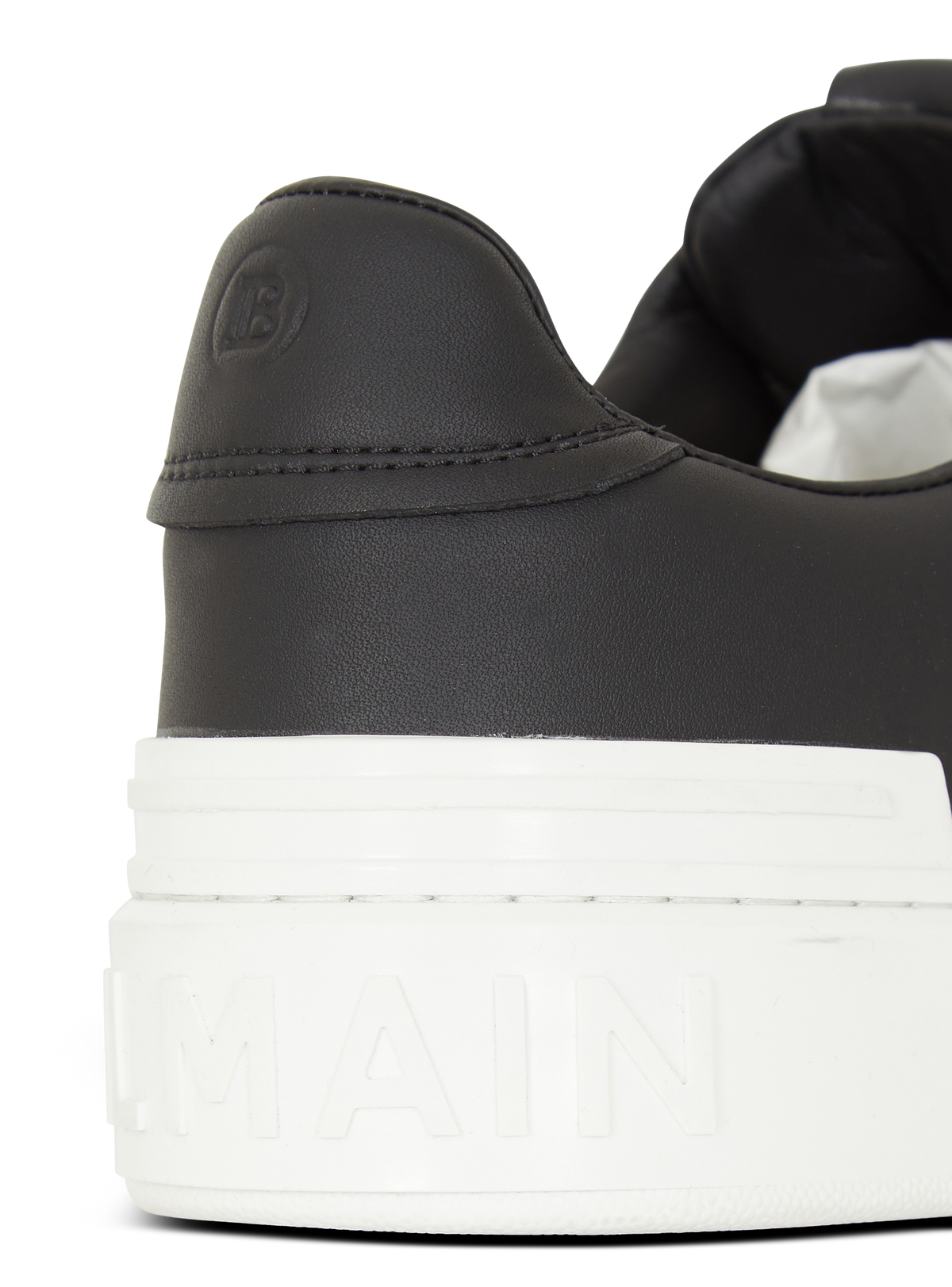 Baskets b-court en cuir de veau - Noir & Blanc