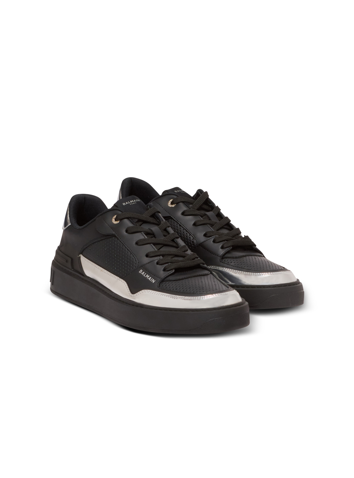 Baskets b-court flip en cuir - Noir & Argent
